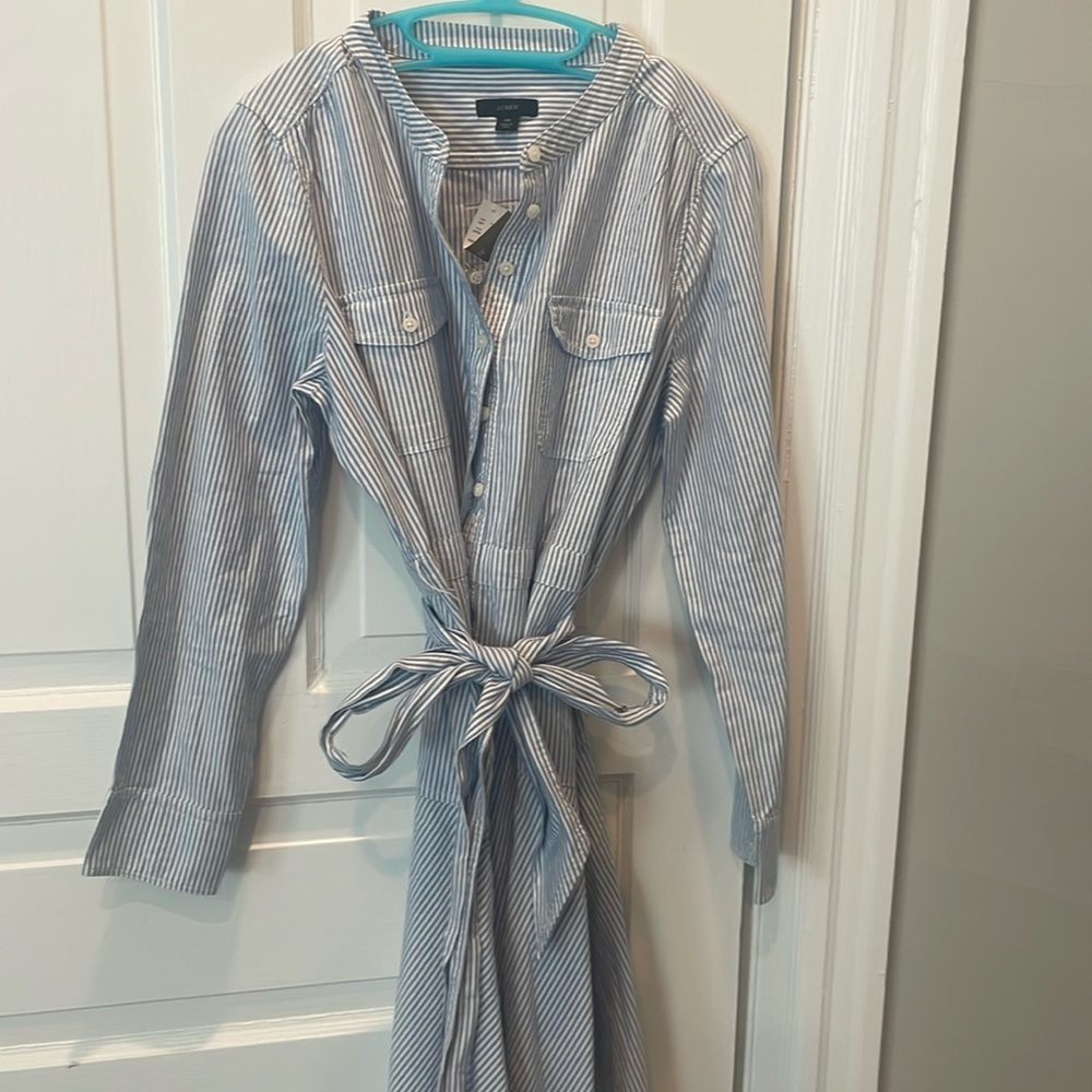 J. Crew Oxford striped shirtdress NWT